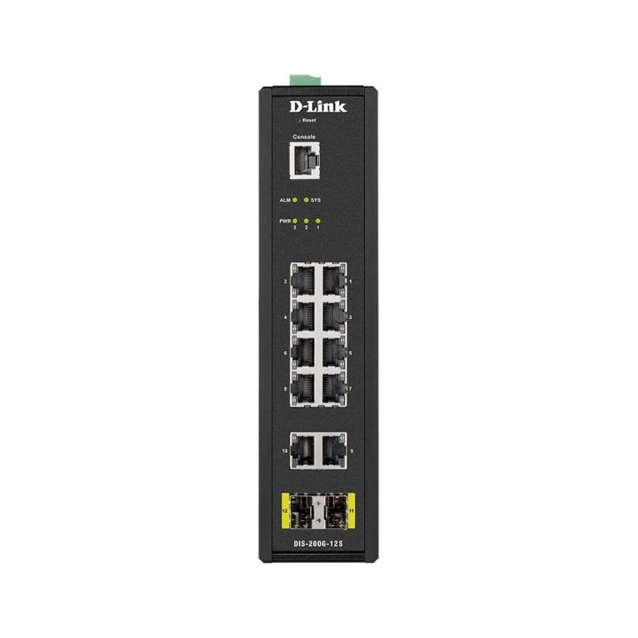 Switch Industrial D-link Dis-200g-12s 10p Giga Y 2p Sfp Carril Din Vlan Qos Igmp