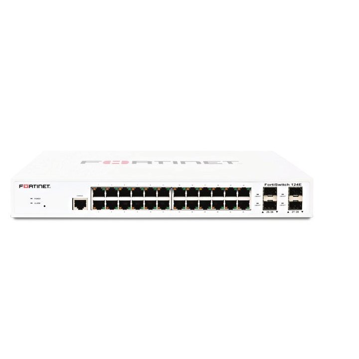 Switch Gestionable Fortinet Fs-124e L2 24xge Rj45 4xge Sfp 256 Mb Ddr3 Montaje Rack Sin Ventilador