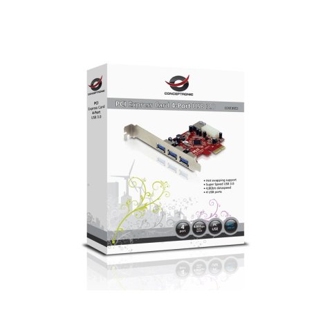 Controladora Pcie Conceptronic C4usb3exi 3 Puertos Externos Y 1 Interno C05-138