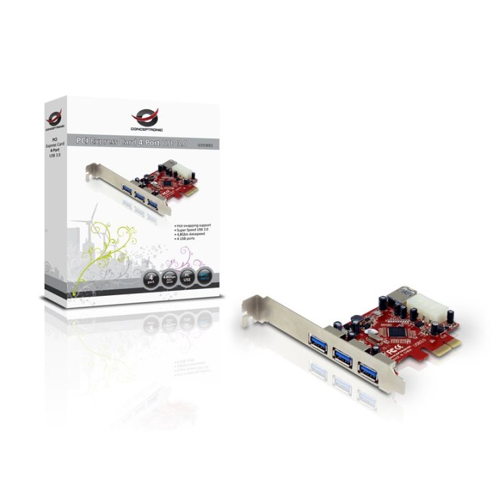 Controladora Pcie Conceptronic C4usb3exi 3 Puertos Externos Y 1 Interno C05-138