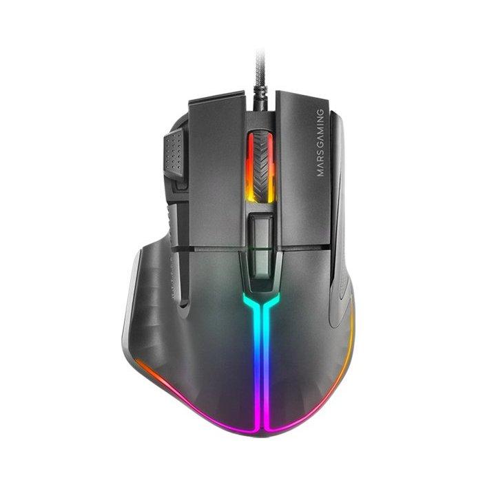 Mouse Mars Gaming Mm-xt Black 9b 12800dpi Rgb Cable Feather Paracord