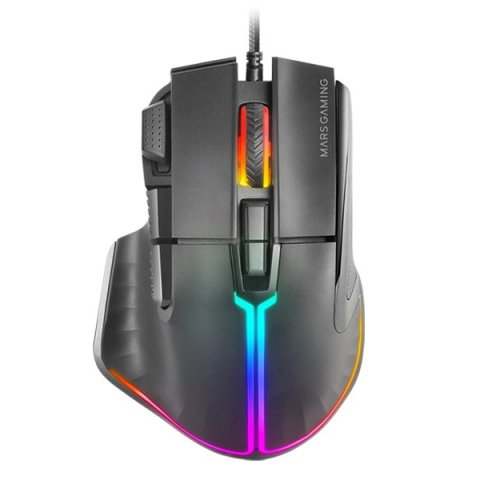 Mouse Mars Gaming Mm-xt Black 9b 12800dpi Rgb Cable Feather Paracord