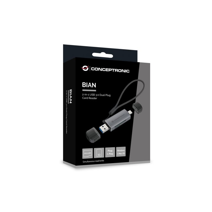 Card Reader Externo Concentronic Bian05g Usb-c Y Usb-a Compatible Con Sd, Sdhc, Sdxc, Micro Sd t-flash, Micro Sdhc, Micro Sdx