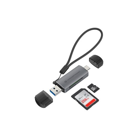 Card Reader Externo Concentronic Bian05g Usb-c Y Usb-a Compatible Con Sd, Sdhc, Sdxc, Micro Sd t-flash, Micro Sdhc, Micro Sdx