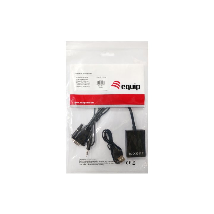 Adaptador Vga Macho A Hdmi Hembra Con Audio Jack 3.5" Equip 119038