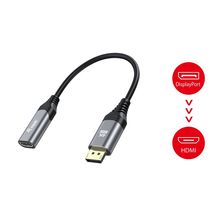 Cable Adaptador Displayport 1.2 A Hdmi Hembra 4k 0,15cm Equip