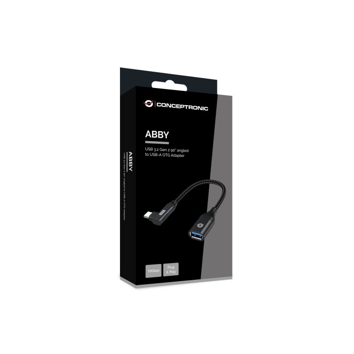 Adaptador Usb-c Conceptronic Abby19b A 1xusb-a 3.2 10 Gbps Hembra Otg Angulo De 90º