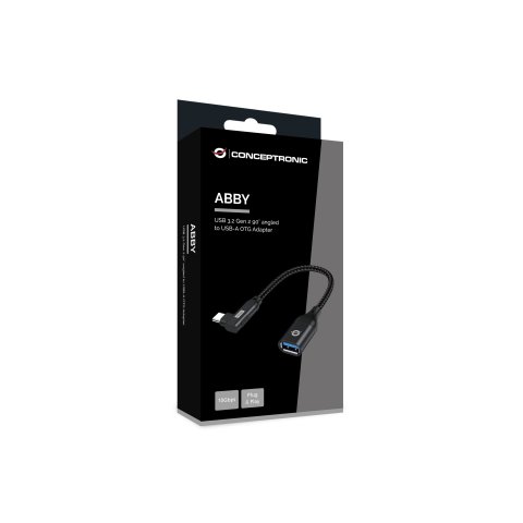 Adaptador Usb-c Conceptronic Abby19b A 1xusb-a 3.2 10 Gbps Hembra Otg Angulo De 90º