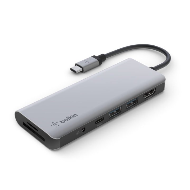 Docking Usb-c Belkin Avc009btsgy A 1xusb-c Pd 3.0 2xusb-a 3.0 1x Jack 3.5 1xlector Sd 1xlector Microsd 1xhdmi 4k Carga 100w