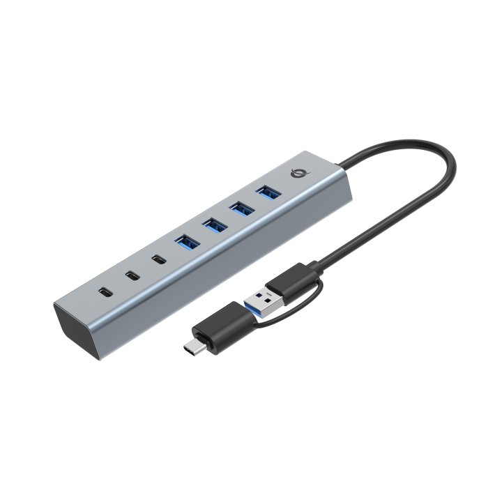 Hub Usb 3.0 Conceptronic Hubbies20gp 7 Puertos Usb-c A 3xusb-c 4xusb-a Con Alimentador