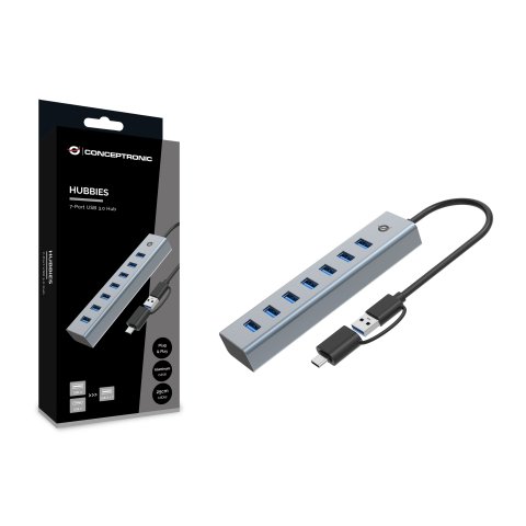 Hub Usb 3.0 Conceptronic Hubbies21g 7 Puertos  Usb-c A  7xusb-a