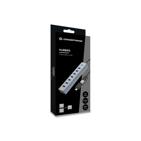 Hub Usb 3.0 Conceptronic Hubbies21g 7 Puertos  Usb-c A  7xusb-a