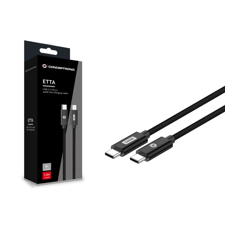 Cable Usb-c Macho A Usb-c Macho 2m Conceptronic Pd 3.1 240w 48v 5a  480mbps E-mark