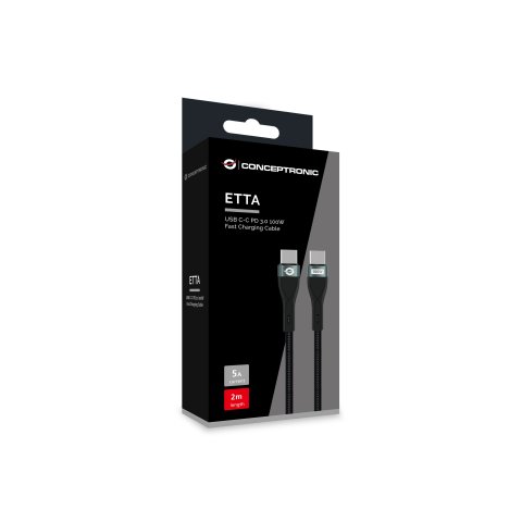 Cable Usb-c Macho A Usb-c Macho 2m Conceptronic Pd 3.0 100w 20v 5a 480mbps E-mark 