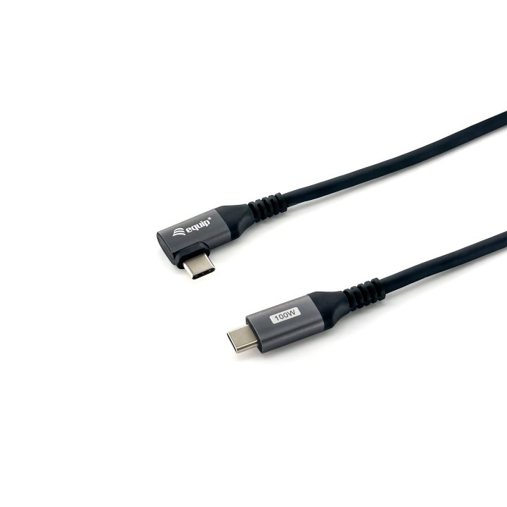 Cable Usb-c Macho - Usb-c Macho Acodado 90º 2 Metro Equip 5a 100w 480mbps
