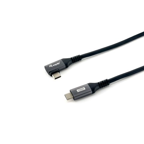 Cable Usb-c Macho - Usb-c Macho Acodado 90º 2 Metro Equip 5a 100w 480mbps