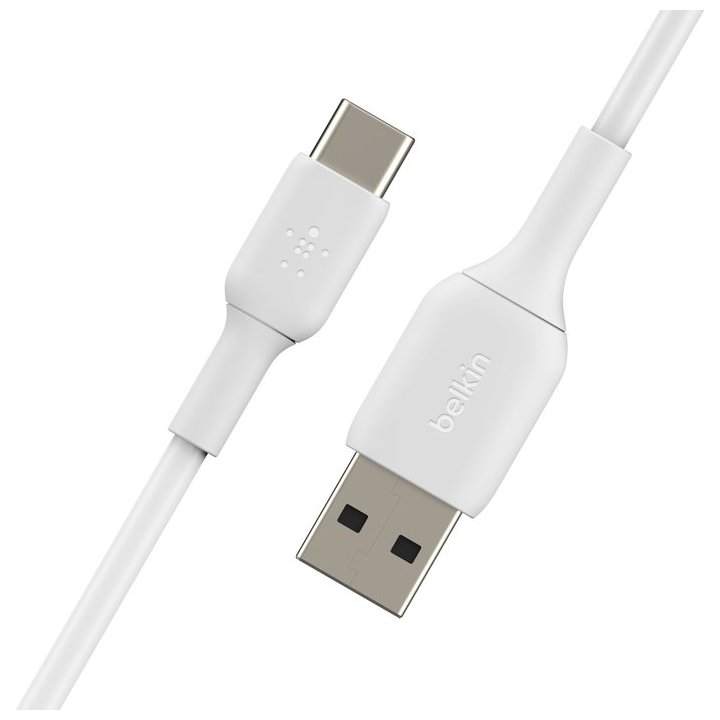 Cable Belkin Cab001bt1mwh2pk Usb-c A Usb-a Boos Charge™ 1m Color Blanco Pack 2 Unidades