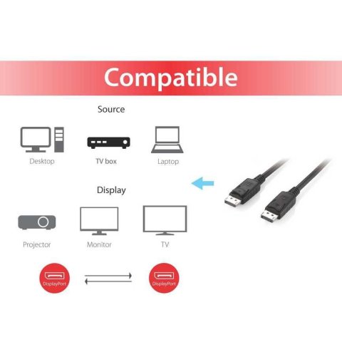 Cable Displayport A Displayport 1.2 4k 3m Equip 119333