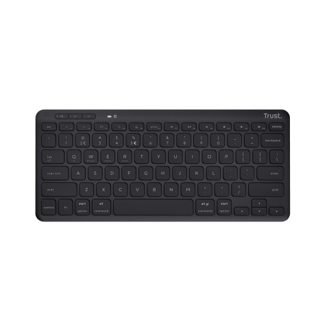 Teclado Trust Lyra Inalambrico Compacto Y Multidispositivo Negro Hecho Con Materiales Reciclados