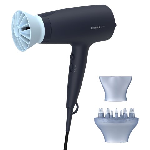 Secador De Pelo Philips Bhd360 20 Serie 3000 Con Thermoprotec 2100w 6 Posiciones Cuidado Ionicocolor Negro