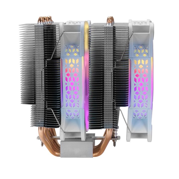 Ventilador Con Disipador Para Cpu Mars Gaming Mcpu-xt White Dual Argb 6 Heatpipes Tdp 300w Doble Dis