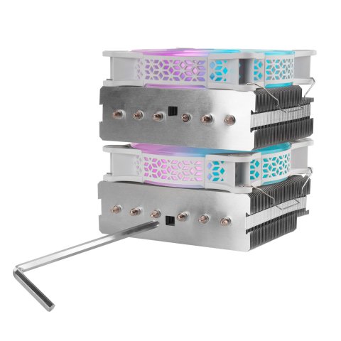 Ventilador Con Disipador Para Cpu Mars Gaming Mcpu-xt White Dual Argb 6 Heatpipes Tdp 300w Doble Dis