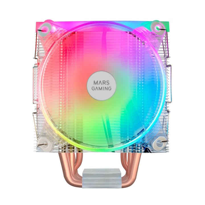 Ventilador Con Disipador Para Cpu Mars Gaming Mcpu66 Iluminacion Triple Argb 6 Heatpipes Disipador De Aluminio 2xventilador P