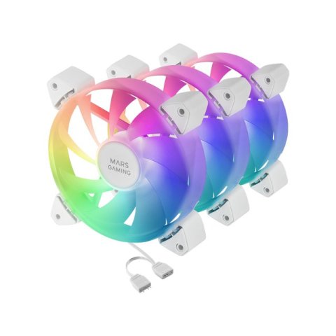 Kit 3xventilador Interno Argb Mars Gaming Mf-3a Kit Blanco 12x12cm Argb Rainbow