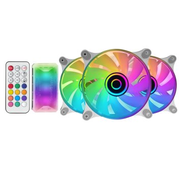 Kit 3xventilador Interno Argb Mars Gaming Mf-3d Kit White 12x12cm Argb Efecto Espejo Infinito 2