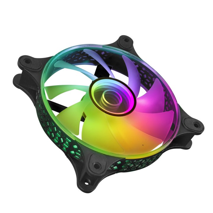 Kit 3xventilador Interno Argb Mars Gaming Mf-3d Kit Black 12x12cm Argb Efecto Espejo Infinito