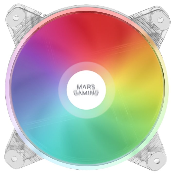 Ventilador Interno Mars Gaming Mfd Transparente 12x12cm Iluminacion Dual Chroma Rgb Ultra Silencioso 14db Conectividad Total 