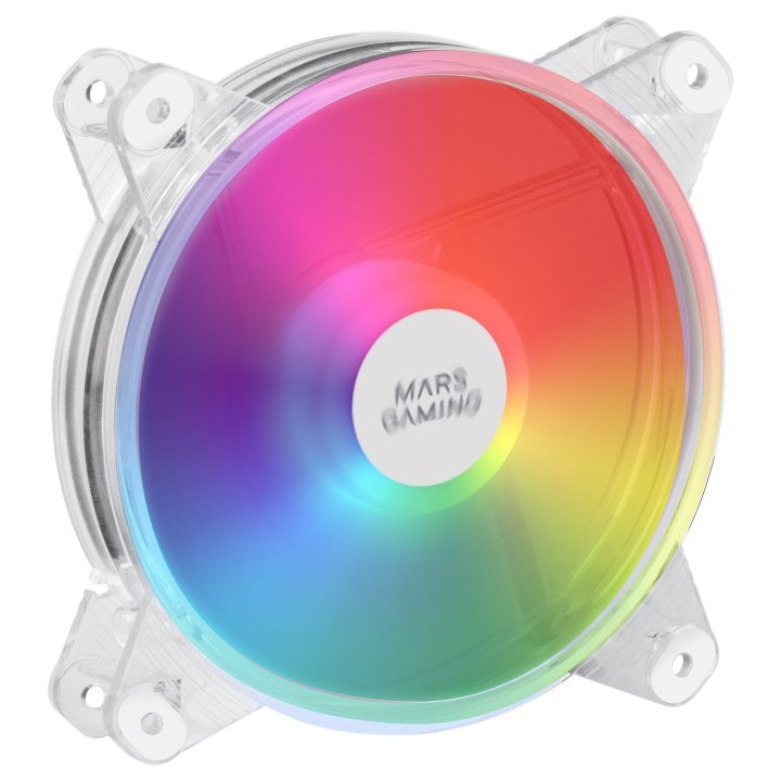 Ventilador Interno Mars Gaming Mfd Transparente 12x12cm Iluminacion Dual Chroma Rgb Ultra Silencioso 14db Conectividad Total 