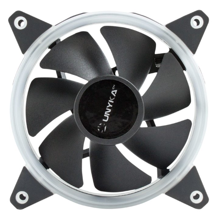 Ventilador Interno Unyka Candy 120mm Anillo Led Rojo 7 Aspas 1400rpm