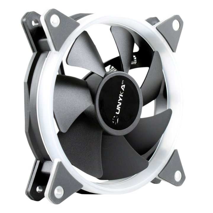 Ventilador Interno Unyka Candy 120mm Anillo Led Rojo 7 Aspas 1400rpm