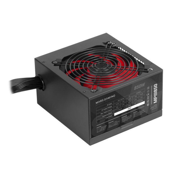 Fuente De Alimentacion Tacens Mars Gaming Mpiii 850w, Eficiencia 85% Pfc Activo Vent 12x12 14db Haswell Destinada Para Repara