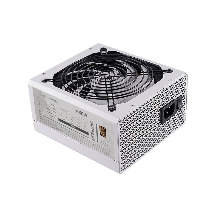 Fuente De Alimentacion Mars Gaming 650w Blanco Certificacion 80+ Bronze, Pfc Activo