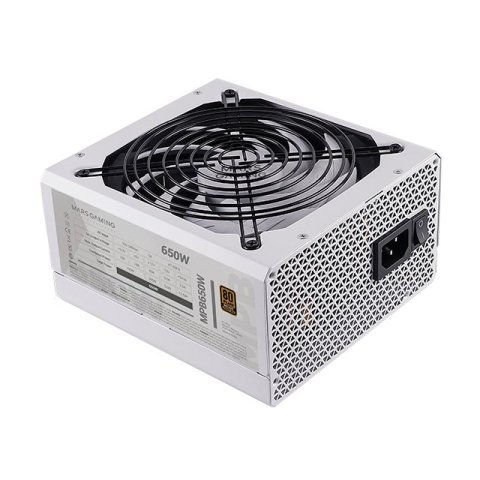 Fuente De Alimentacion Mars Gaming 650w Blanco Certificacion 80+ Bronze, Pfc Activo