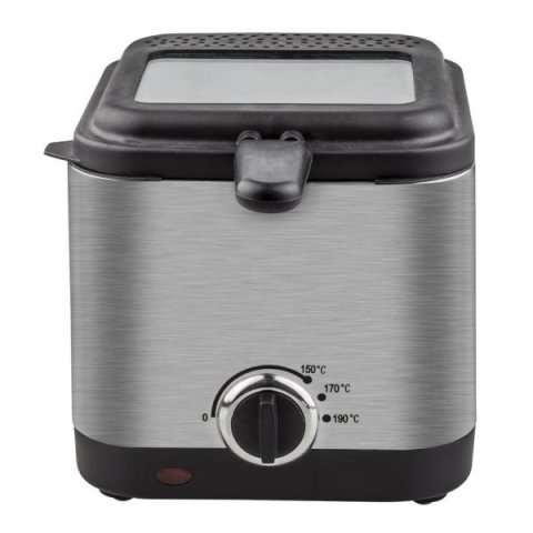 Freidora Kuken Capacidad 1.5l Acero Inox Cuerpo Y Tapa Con Ventana De Cristal 900w