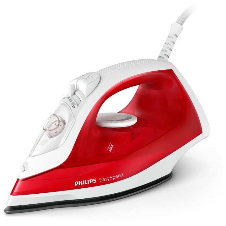 Plancha De Vapor Philips Gc1742 40 Easyspeed Suela Antiadherente 2000w Color Planco Y Rojo
