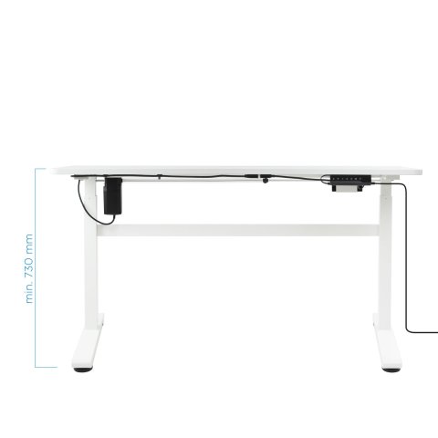 Mesa De Escritorio Motorizada Tooq Atlas White De Acero Y Tablero De Mdf 1400x600mm Alt. Reg.