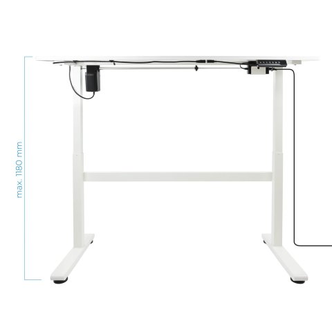 Mesa De Escritorio Motorizada Tooq Atlas White De Acero Y Tablero De Mdf 1400x600mm Alt. Reg.