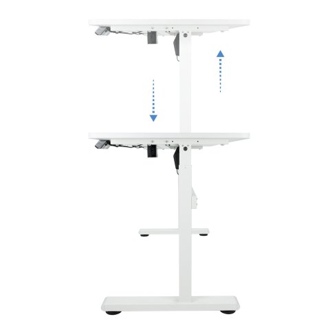 Mesa De Escritorio Motorizada Tooq Atlas White De Acero Y Tablero De Mdf 1400x600mm Alt. Reg.