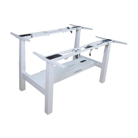 Mesa Electrica Ergonomica Doble "cara A Cara" Altura Regulable Sin Tablero Color Estructura Blanco Control Tactil Altura Desd