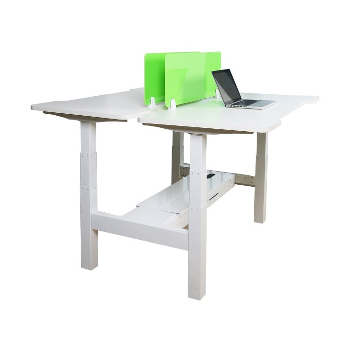 Mesa Electrica Ergonomica Doble "cara A Cara" Altura Regulable Sin Tablero Color Estructura Blanco Control Tactil Altura Desd