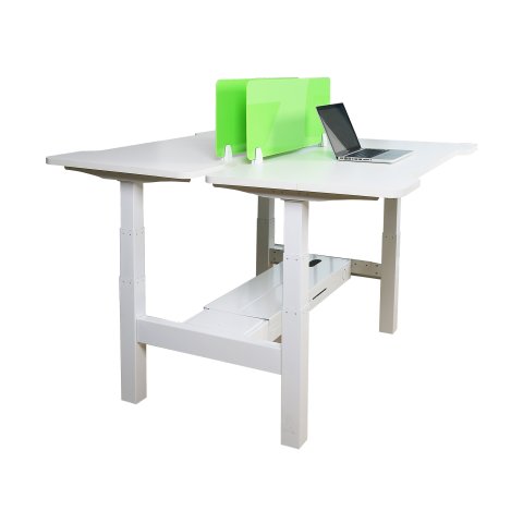 Mesa Electrica Ergonomica Doble "cara A Cara" Altura Regulable Sin Tablero Color Estructura Blanco Control Tactil Altura Desd