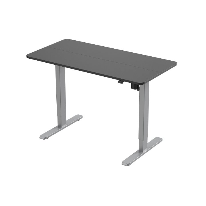 Mesa Electrica Ergonomica Altura Regulable Tablero Negro 120x60 Color Estructura Gris Control Tactil Altura Desde 68cm-118cm