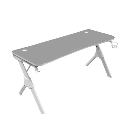 Mesa Mars Gaming Mgd 140 White Chasis De Acero Tablero 140x60cm Altura 75cm Alfombrilla Nanotextil Con Guias Y Soportes
