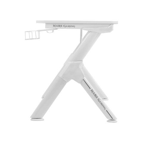 Mesa Mars Gaming Mgd 140 White Chasis De Acero Tablero 140x60cm Altura 75cm Alfombrilla Nanotextil Con Guias Y Soportes