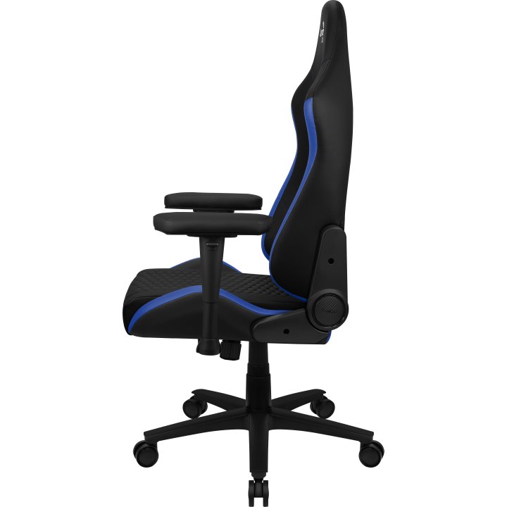 Silla Gaming Aerocool Crown Diseño Premium Cuero Sintetico Aeroweave Negra Con Detalles En Azul Reposabrazos 2d Cojin Lumbar 