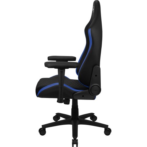 Silla Gaming Aerocool Crown Diseño Premium Cuero Sintetico Aeroweave Negra Con Detalles En Azul Reposabrazos 2d Cojin Lumbar 